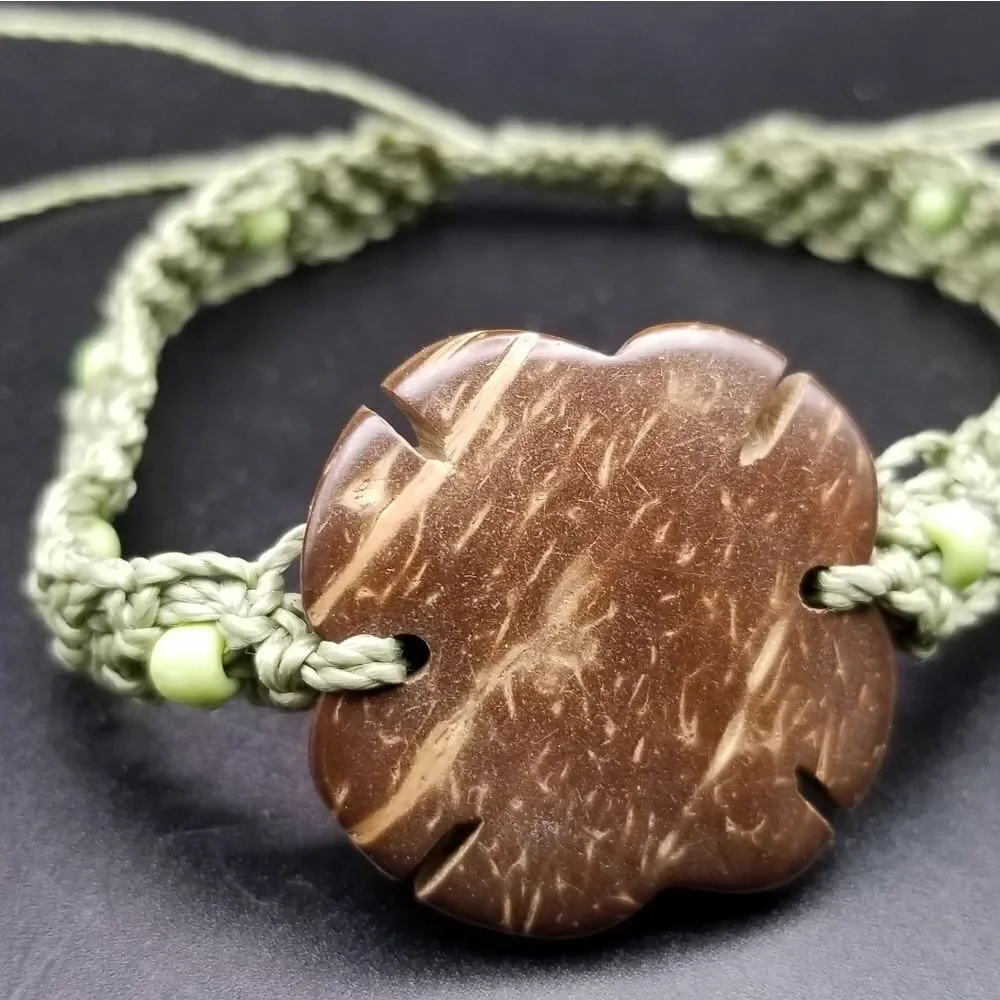 Tribal brutalist braided oak bracelet. B338